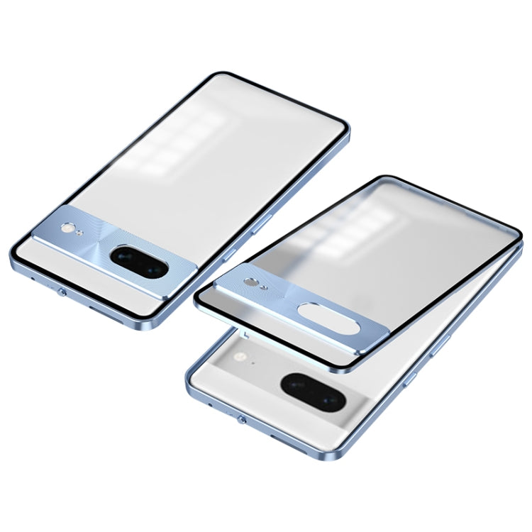 For Google Pixel 7 Snap Buckle Metal Frame Frosted Phone Case