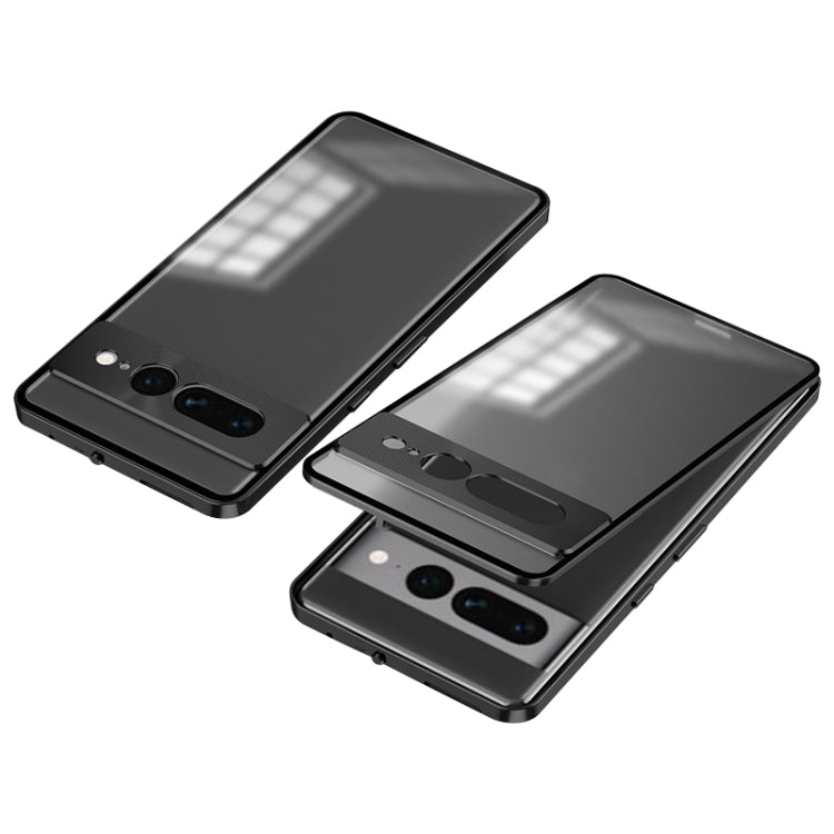 For Google Pixel 7 Pro Snap Buckle Metal Frame Frosted Phone Case