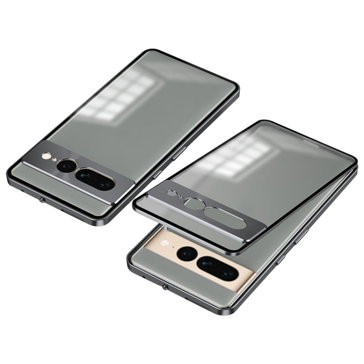 For Google Pixel 7 Pro Snap Buckle Metal Frame Frosted Phone Case