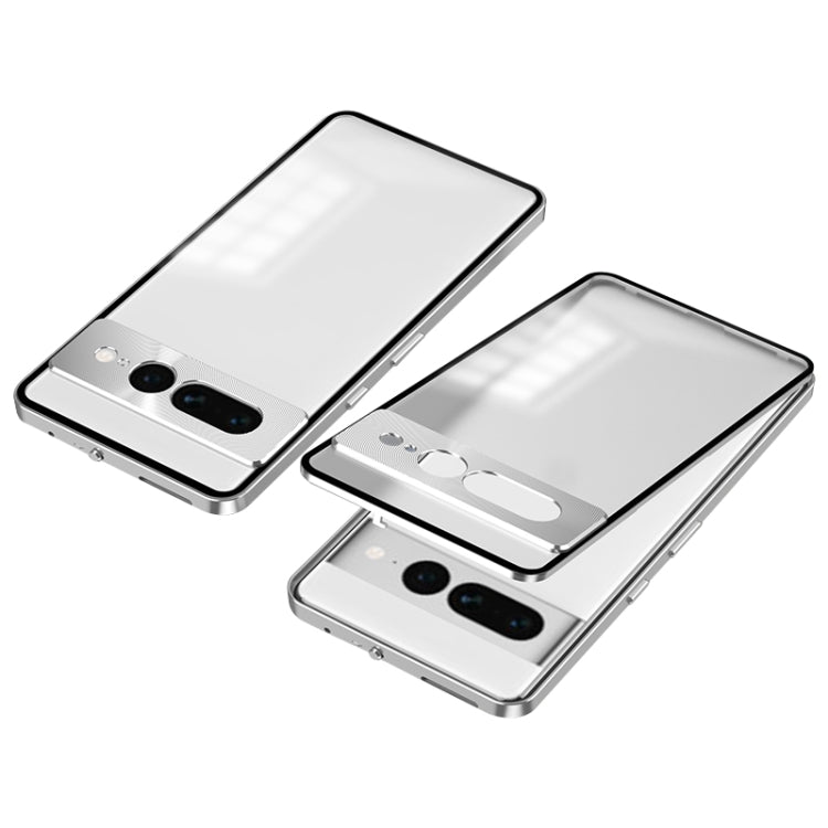 For Google Pixel 7 Pro Snap Buckle Metal Frame Frosted Phone Case