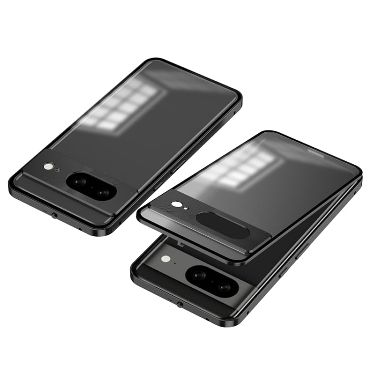 For Google Pixel 8 Snap Buckle Metal Frame Frosted Phone Case