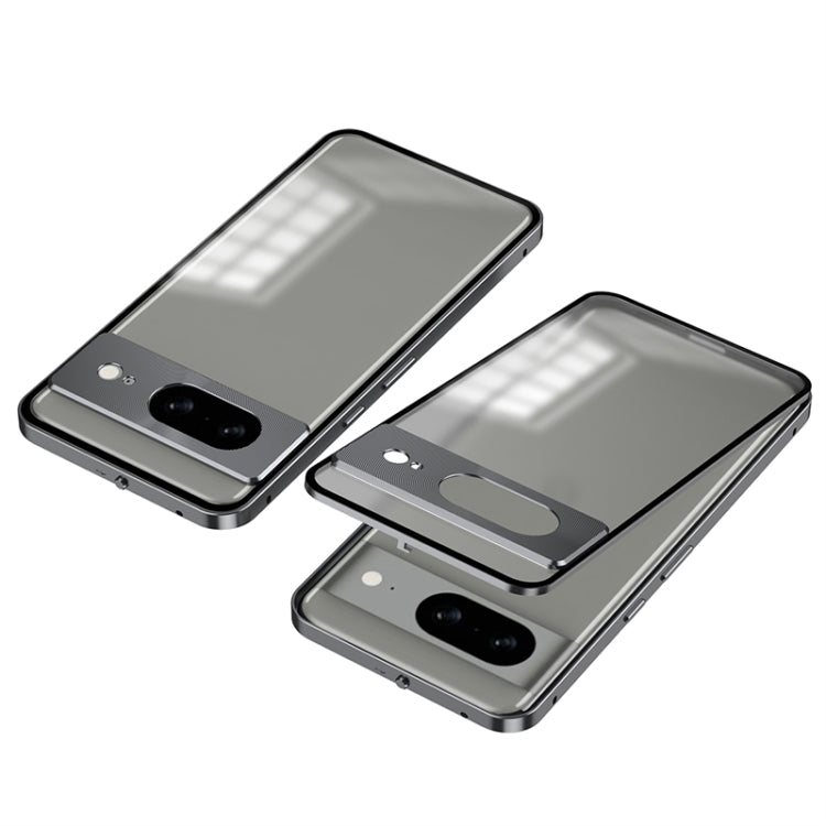 For Google Pixel 8 Snap Buckle Metal Frame Frosted Phone Case
