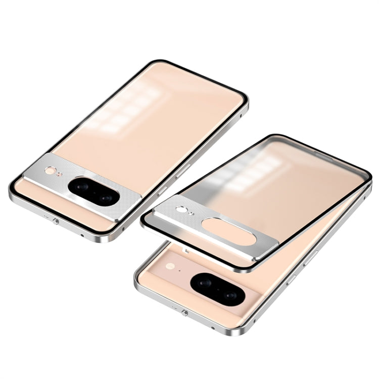 For Google Pixel 8 Snap Buckle Metal Frame Frosted Phone Case