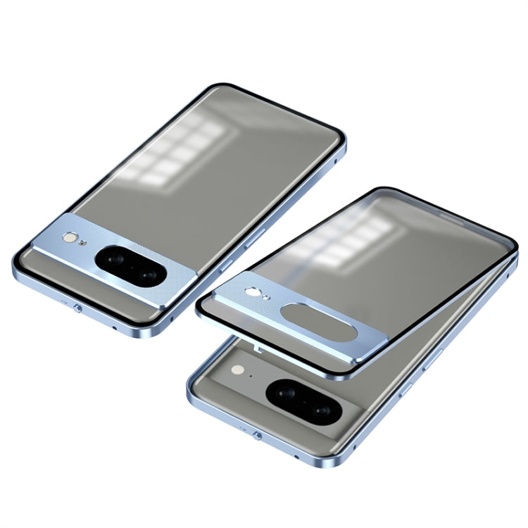 For Google Pixel 8 Snap Buckle Metal Frame Frosted Phone Case