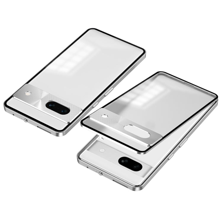 For Google Pixel 8a Snap Buckle Metal Frame Frosted Phone Case