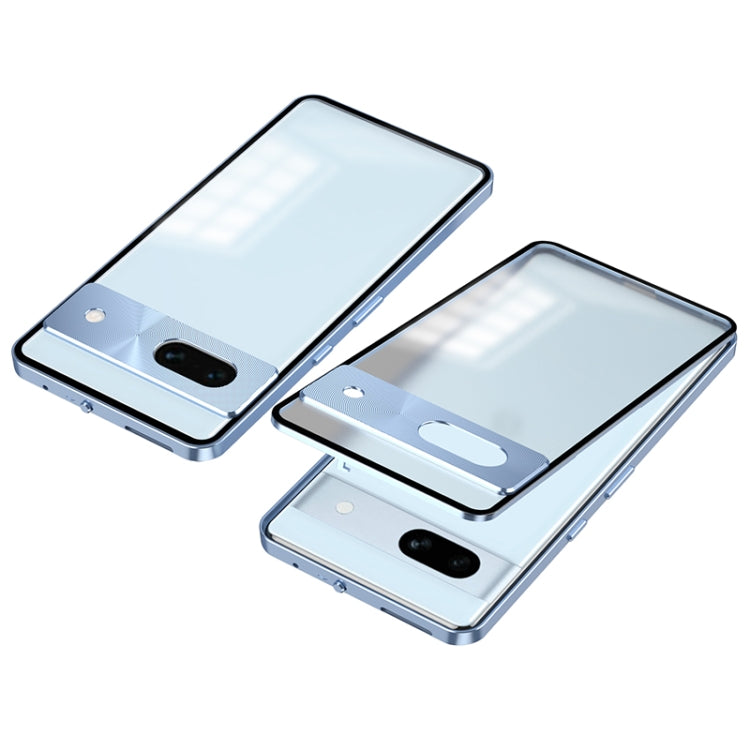 For Google Pixel 8a Snap Buckle Metal Frame Frosted Phone Case