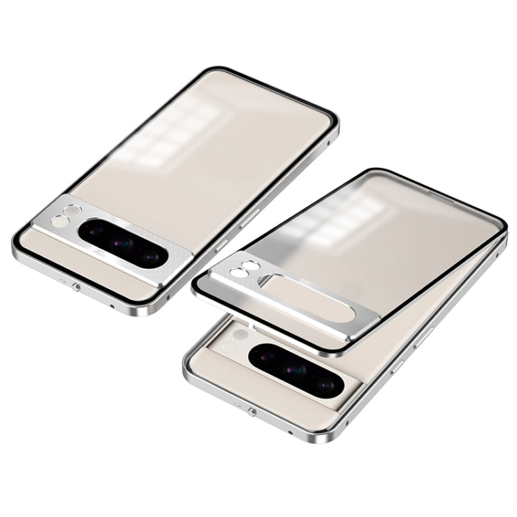 For Google Pixel 8 Pro Snap Buckle Metal Frame Frosted Phone Case