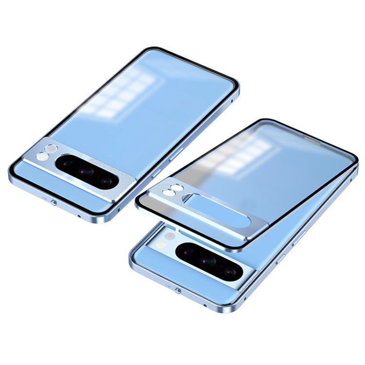 For Google Pixel 8 Pro Snap Buckle Metal Frame Frosted Phone Case