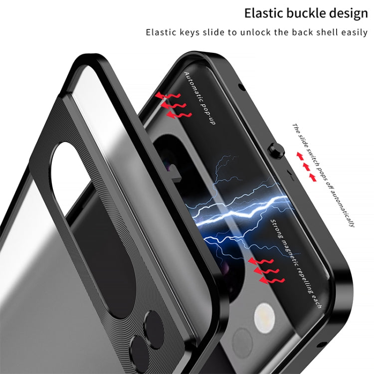 For Google Pixel 8a Snap Buckle Metal Frame Frosted Phone Case