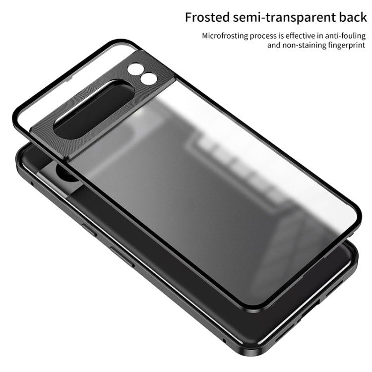 For Google Pixel 7 Pro Snap Buckle Metal Frame Frosted Phone Case