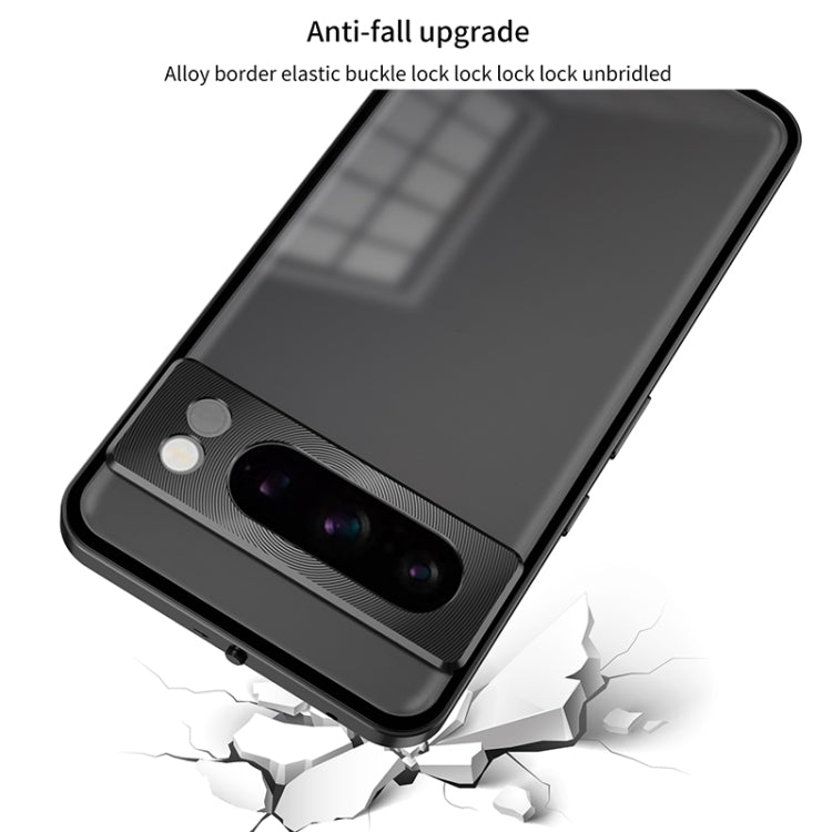 For Google Pixel 7 Pro Snap Buckle Metal Frame Frosted Phone Case