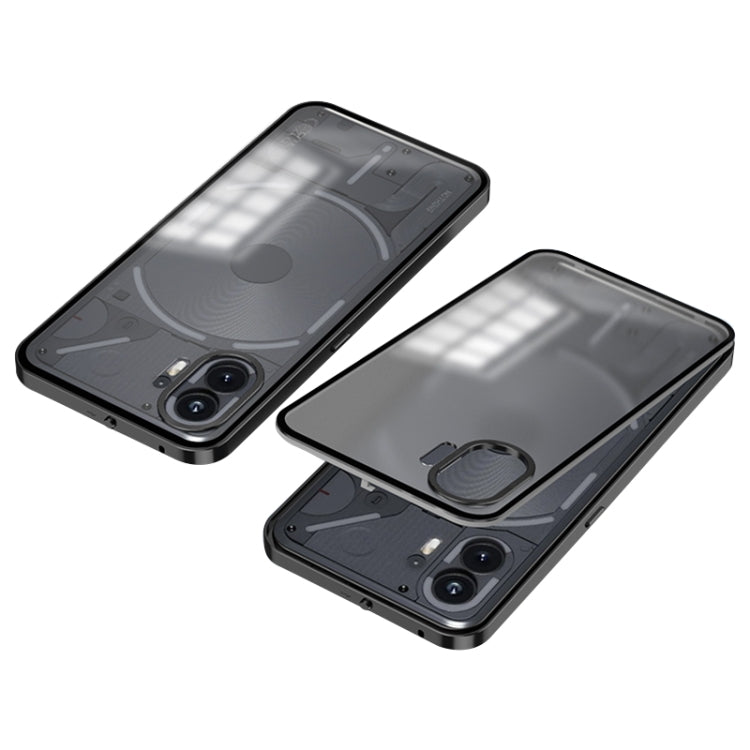 For Nothing Phone 2 Snap Buckle Metal Frame Frosted Phone Case