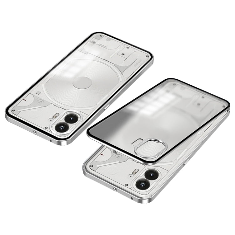 For Nothing Phone 2 Snap Buckle Metal Frame Frosted Phone Case