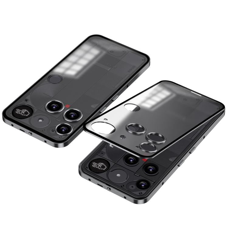 For Nothing Phone 3 Snap Buckle Metal Frame Frosted Phone Case