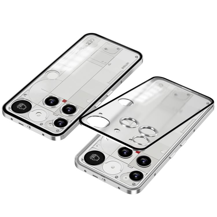 For Nothing Phone 3 Snap Buckle Metal Frame Frosted Phone Case