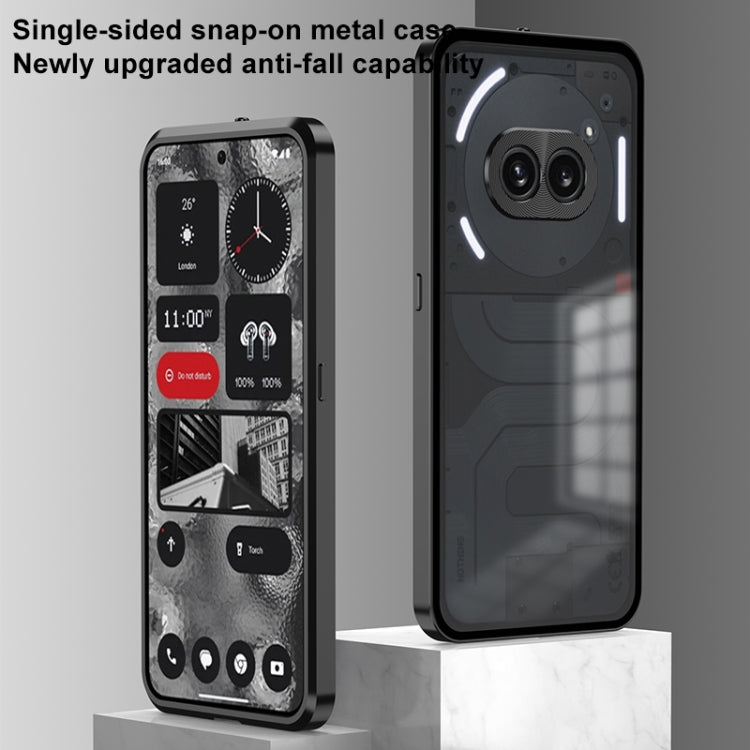 For Nothing Phone 2 Snap Buckle Metal Frame Frosted Phone Case