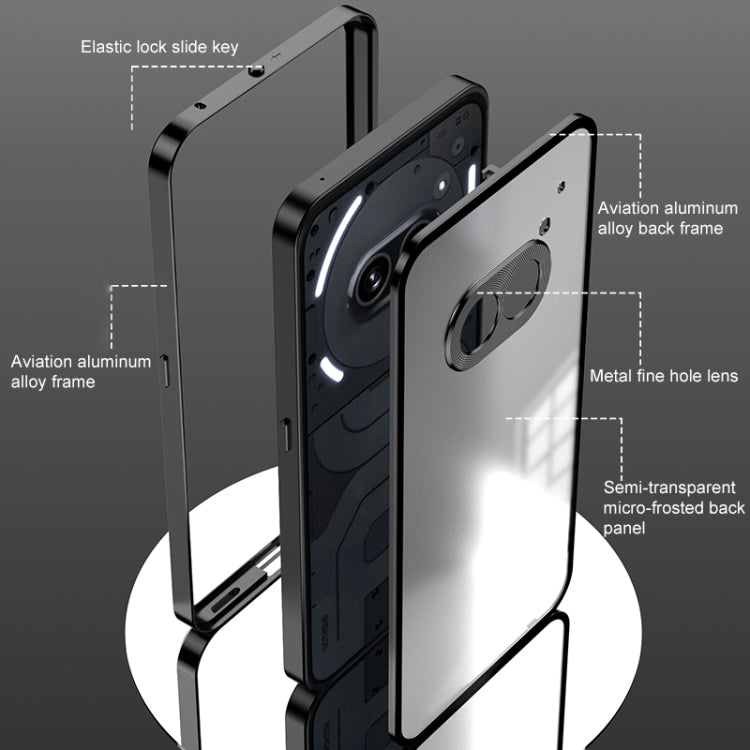 For Nothing Phone 2 Snap Buckle Metal Frame Frosted Phone Case