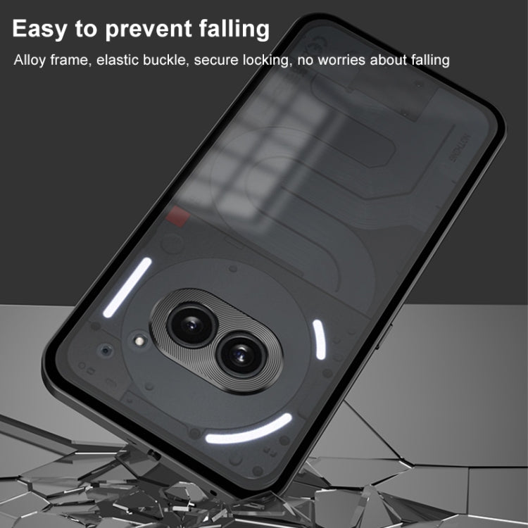 For Nothing Phone 2 Snap Buckle Metal Frame Frosted Phone Case