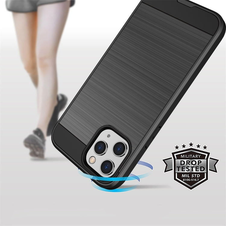For iPhone 12 / 12 Pro Brushed Texture Shockproof Protective Case