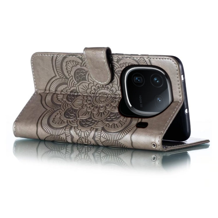 For vivo iQOO 12 Sun Mandala Embossing Pattern Phone Leather Case