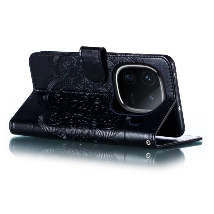 For vivo iQOO 12 Sun Mandala Embossing Pattern Phone Leather Case