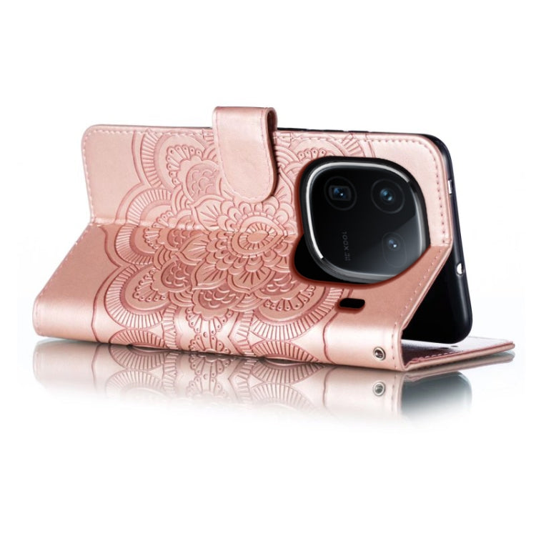 For vivo iQOO 12 Sun Mandala Embossing Pattern Phone Leather Case