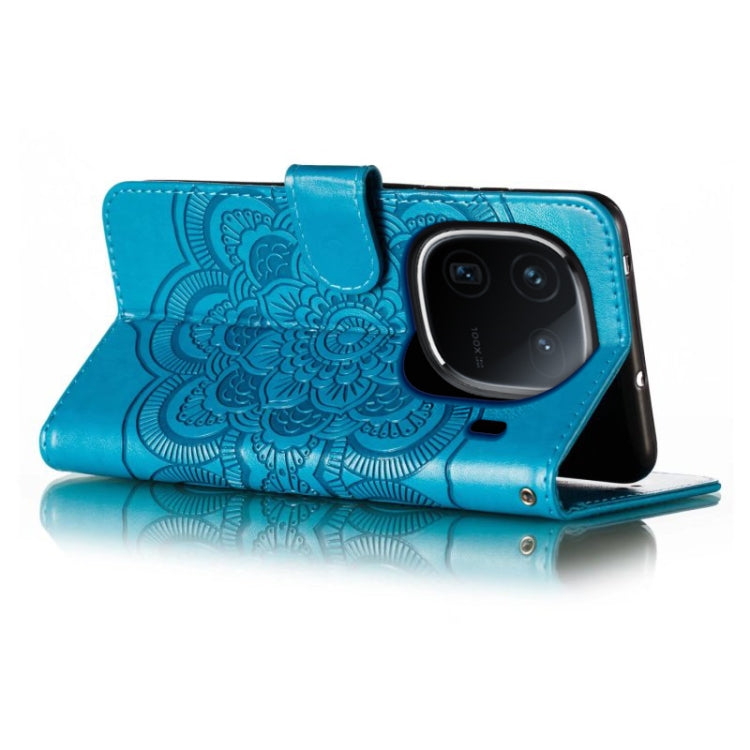 For vivo iQOO 12 Sun Mandala Embossing Pattern Phone Leather Case