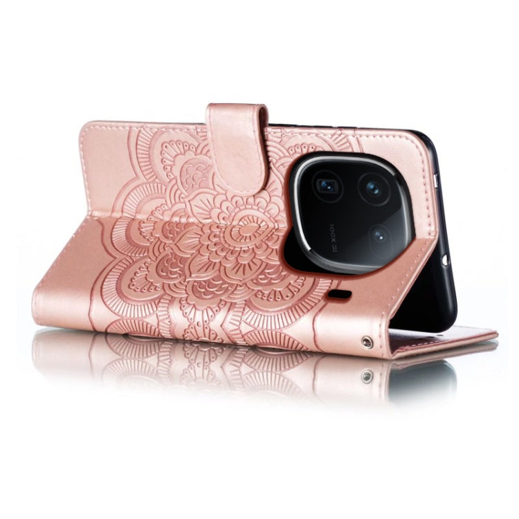 For vivo iQOO 12 Pro Sun Mandala Embossing Pattern Phone Leather Case