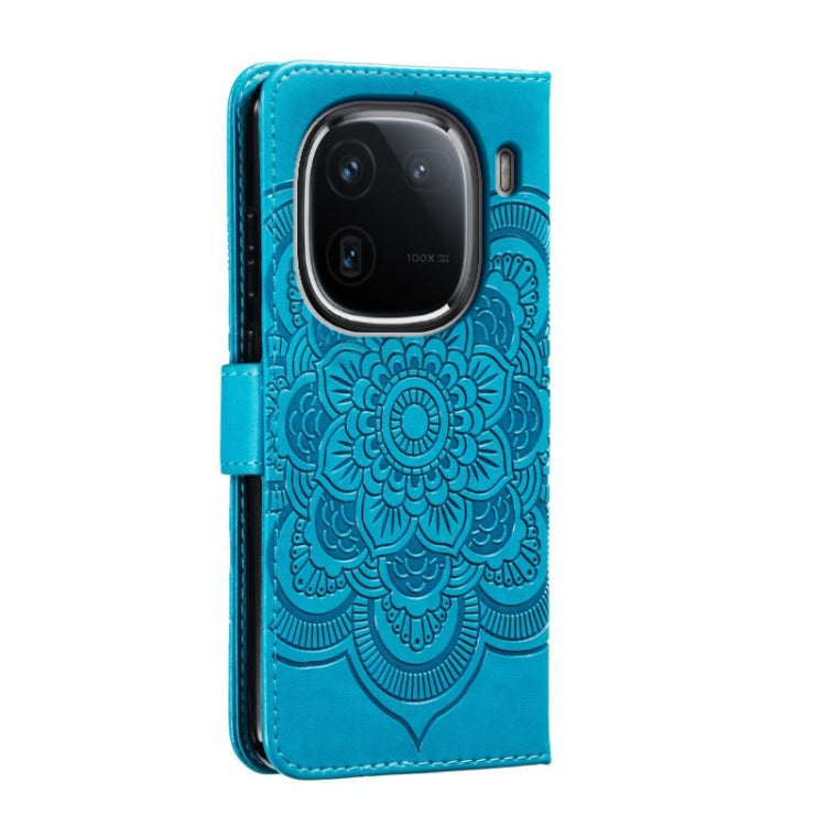 For vivo iQOO 12 Pro Sun Mandala Embossing Pattern Phone Leather Case