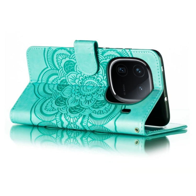 For vivo iQOO 12 Pro Sun Mandala Embossing Pattern Phone Leather Case