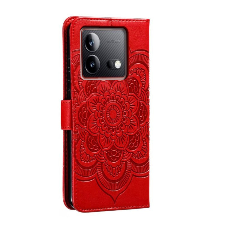 For vivo iQOO Neo8 Sun Mandala Embossing Pattern Phone Leather Case
