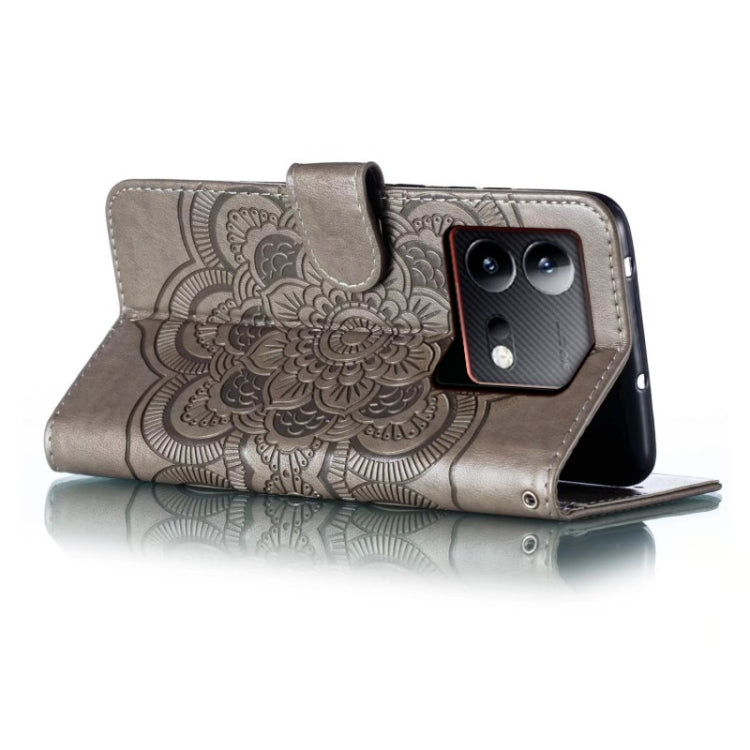 For vivo iQOO Neo8 Sun Mandala Embossing Pattern Phone Leather Case