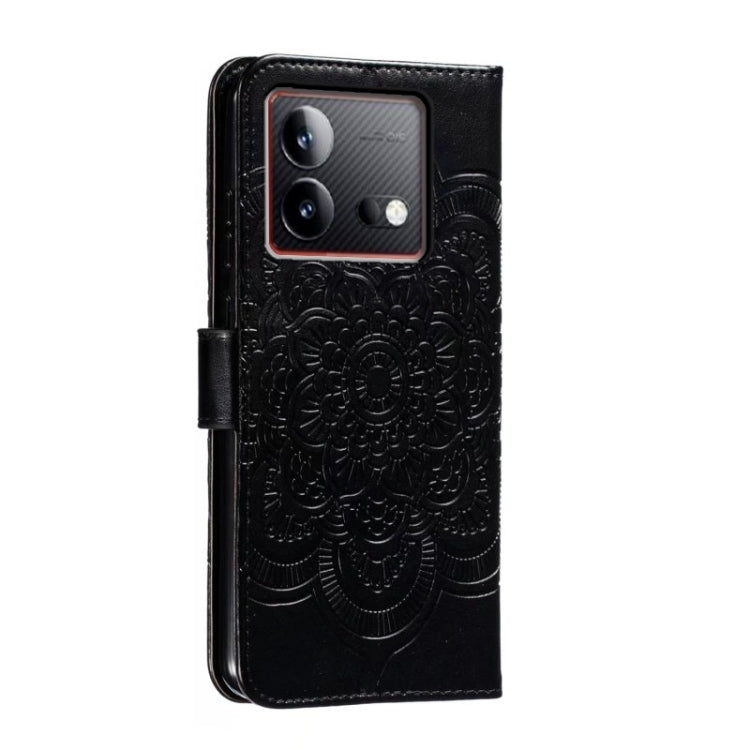 For vivo iQOO Neo8 Sun Mandala Embossing Pattern Phone Leather Case