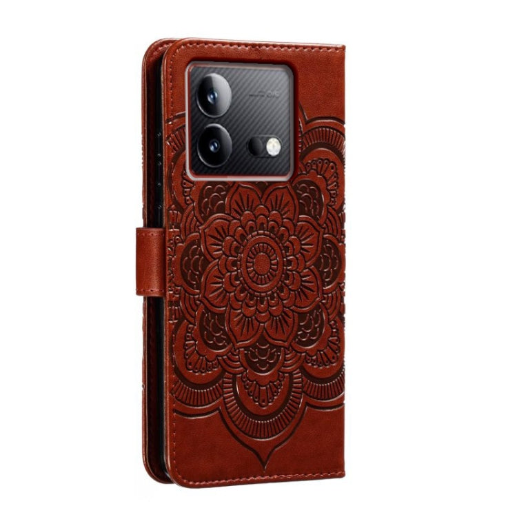 For vivo iQOO Neo8 Sun Mandala Embossing Pattern Phone Leather Case