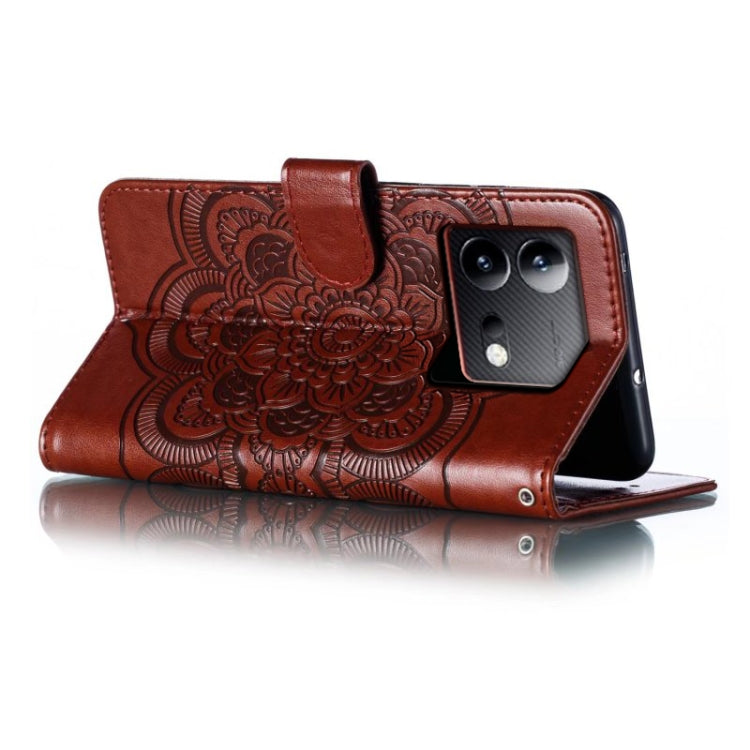 For vivo iQOO Neo8 Sun Mandala Embossing Pattern Phone Leather Case