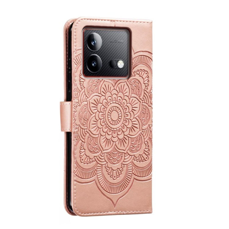 For vivo iQOO Neo8 Sun Mandala Embossing Pattern Phone Leather Case