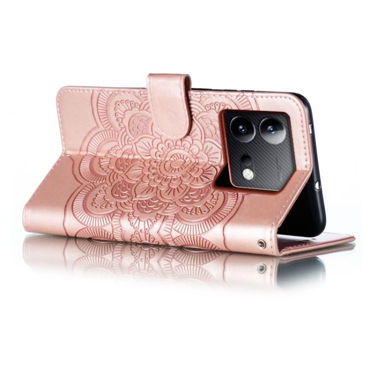 For vivo iQOO Neo8 Sun Mandala Embossing Pattern Phone Leather Case