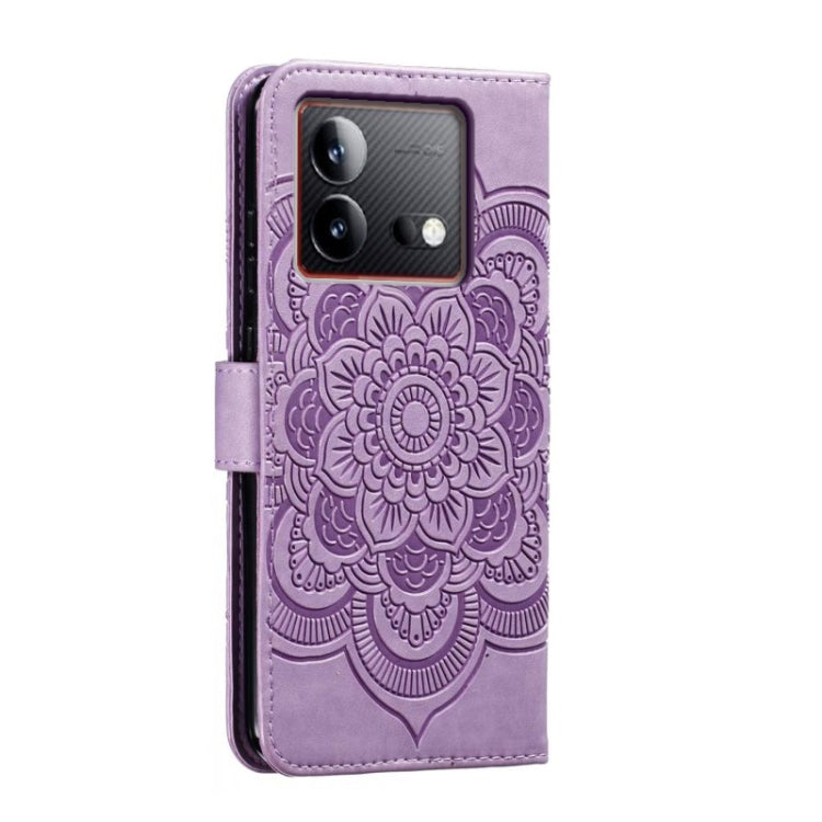 For vivo iQOO Neo8 Sun Mandala Embossing Pattern Phone Leather Case