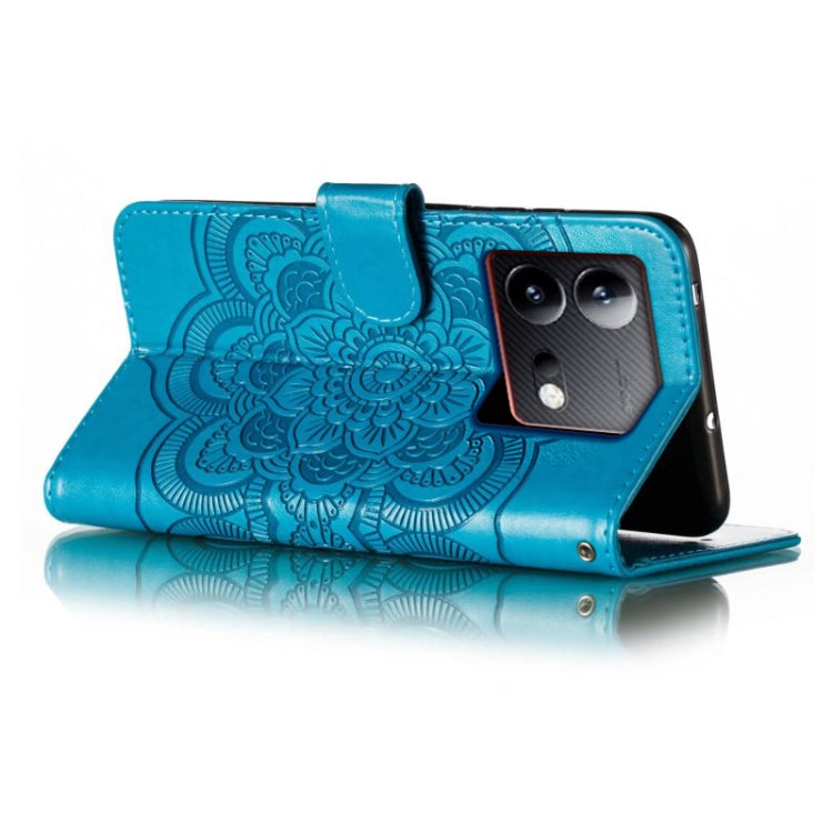 For vivo iQOO Neo8 Sun Mandala Embossing Pattern Phone Leather Case