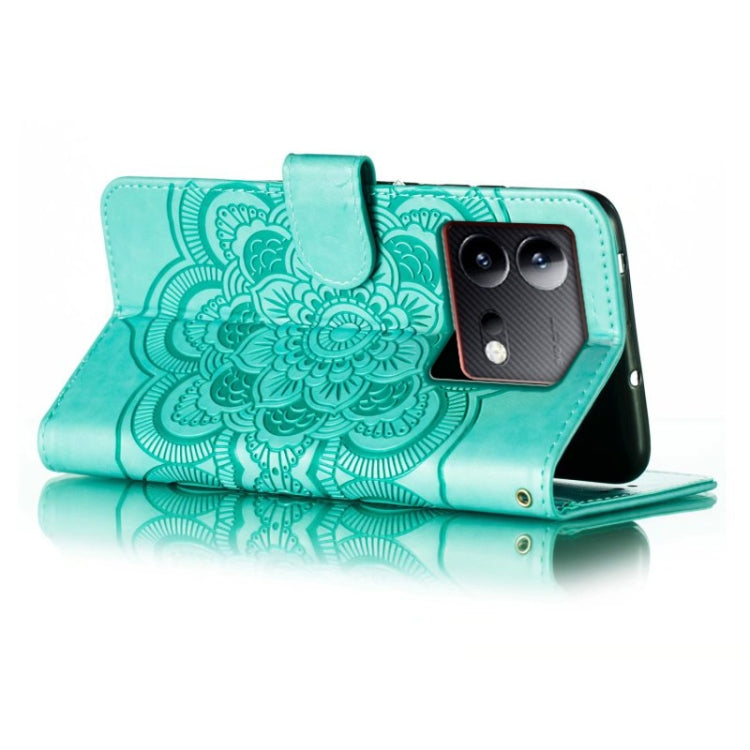 For vivo iQOO Neo8 Sun Mandala Embossing Pattern Phone Leather Case