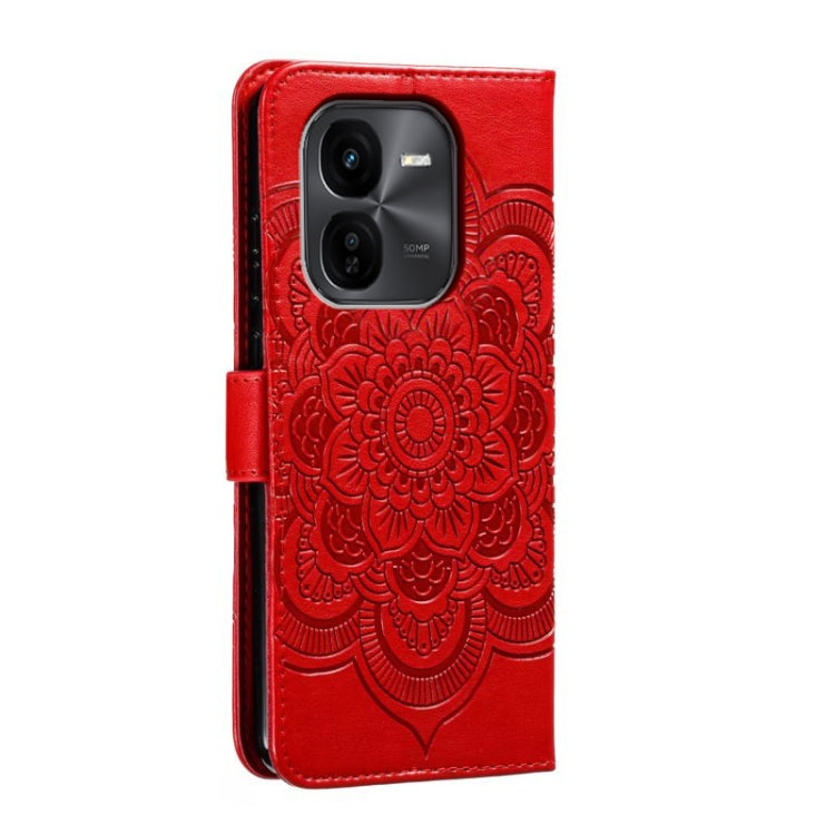 For vivo iQOO Z9X Sun Mandala Embossing Pattern Phone Leather Case