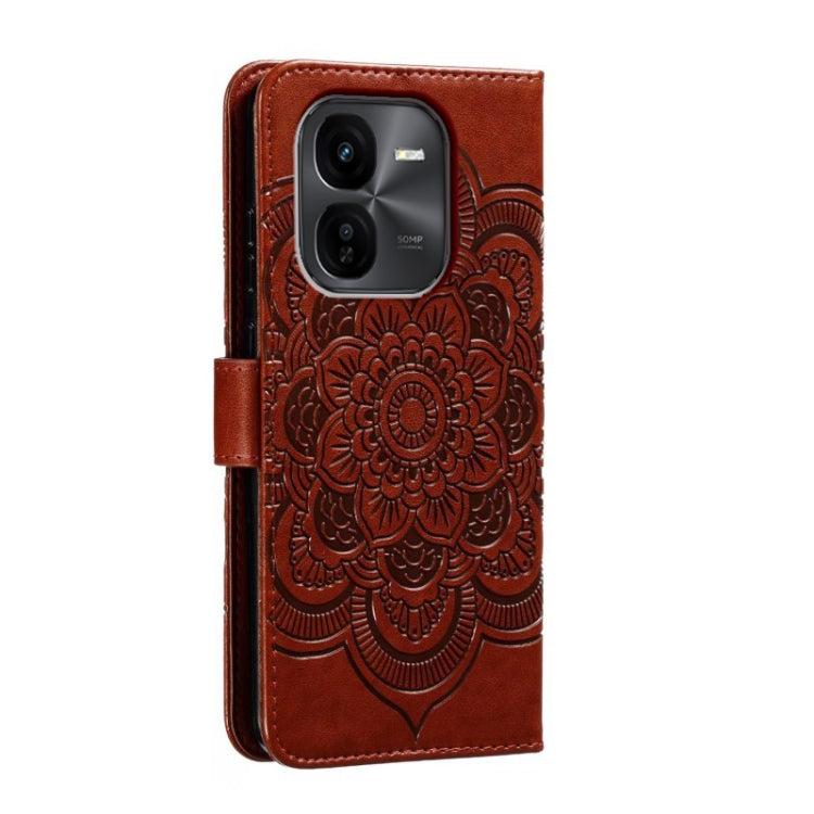 For vivo iQOO Z9X Sun Mandala Embossing Pattern Phone Leather Case