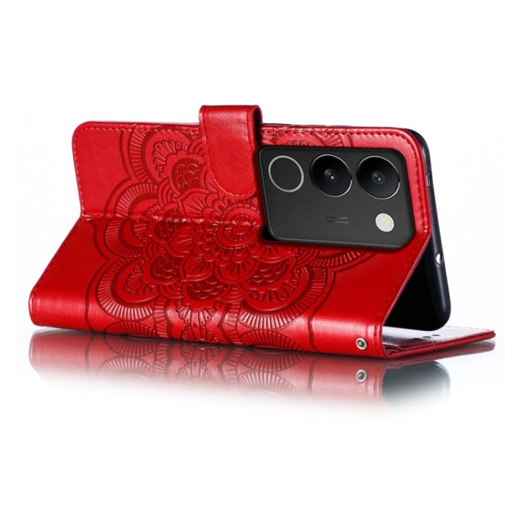 For vivo S17 Sun Mandala Embossing Pattern Phone Leather Case