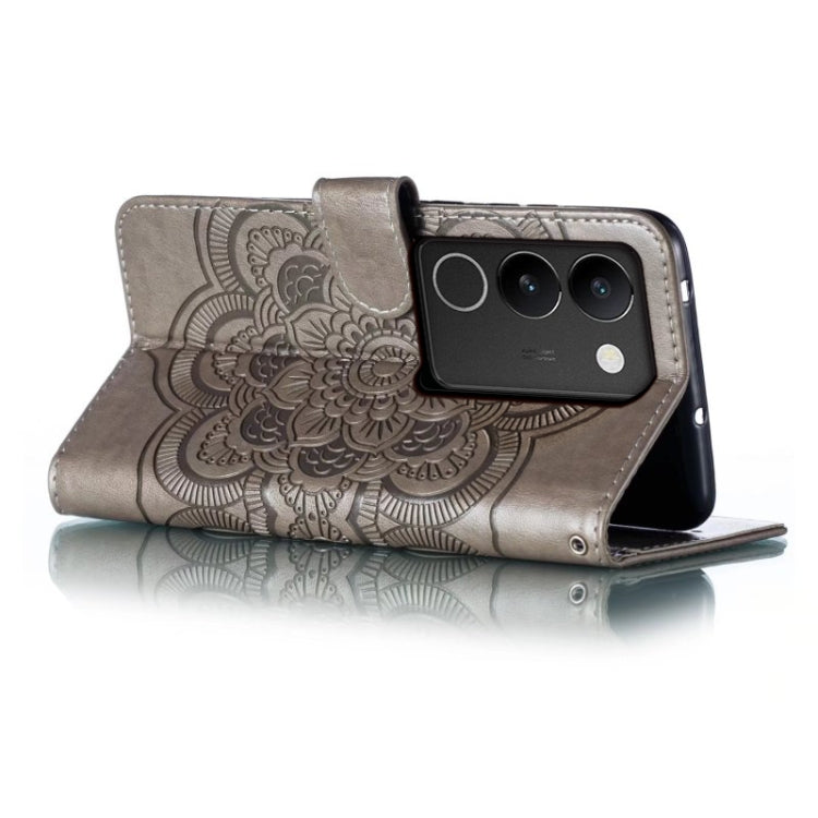 For vivo S17 Sun Mandala Embossing Pattern Phone Leather Case