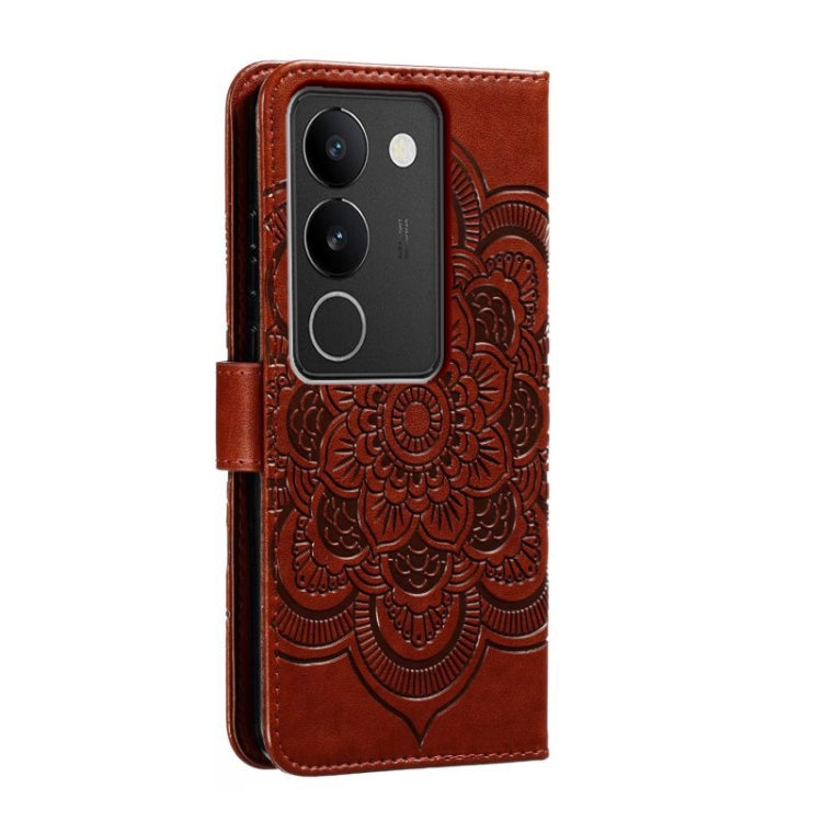 For vivo S17 Sun Mandala Embossing Pattern Phone Leather Case