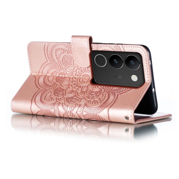 For vivo S17 Sun Mandala Embossing Pattern Phone Leather Case