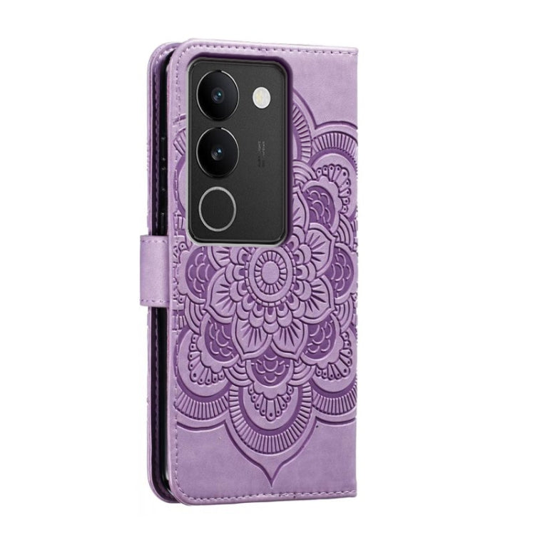 For vivo S17 Sun Mandala Embossing Pattern Phone Leather Case