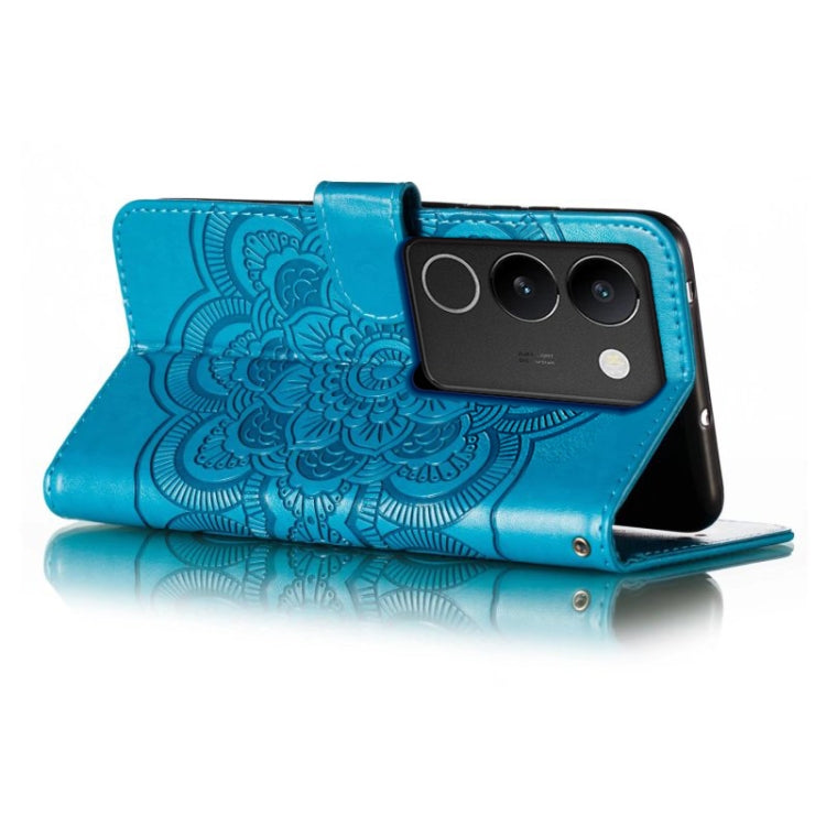 For vivo S17 Sun Mandala Embossing Pattern Phone Leather Case
