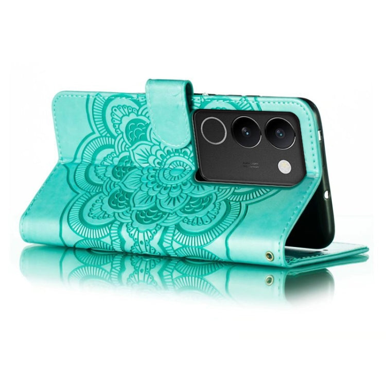 For vivo S17 Sun Mandala Embossing Pattern Phone Leather Case