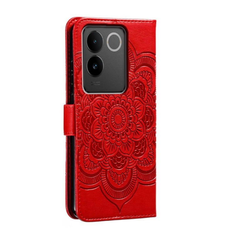 For vivo S17e Sun Mandala Embossing Pattern Phone Leather Case